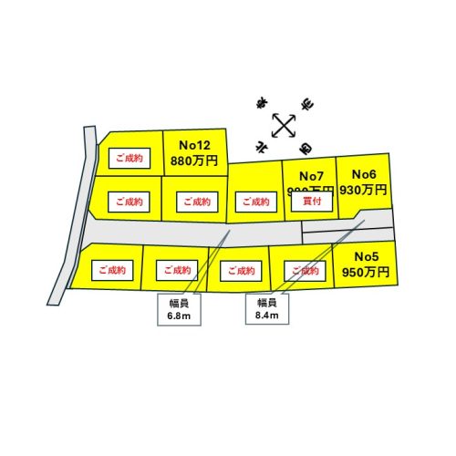 No2225_ひたちなか市市毛12区画区画図